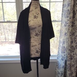 Black Open-Front Women’s Sweater Cardigan